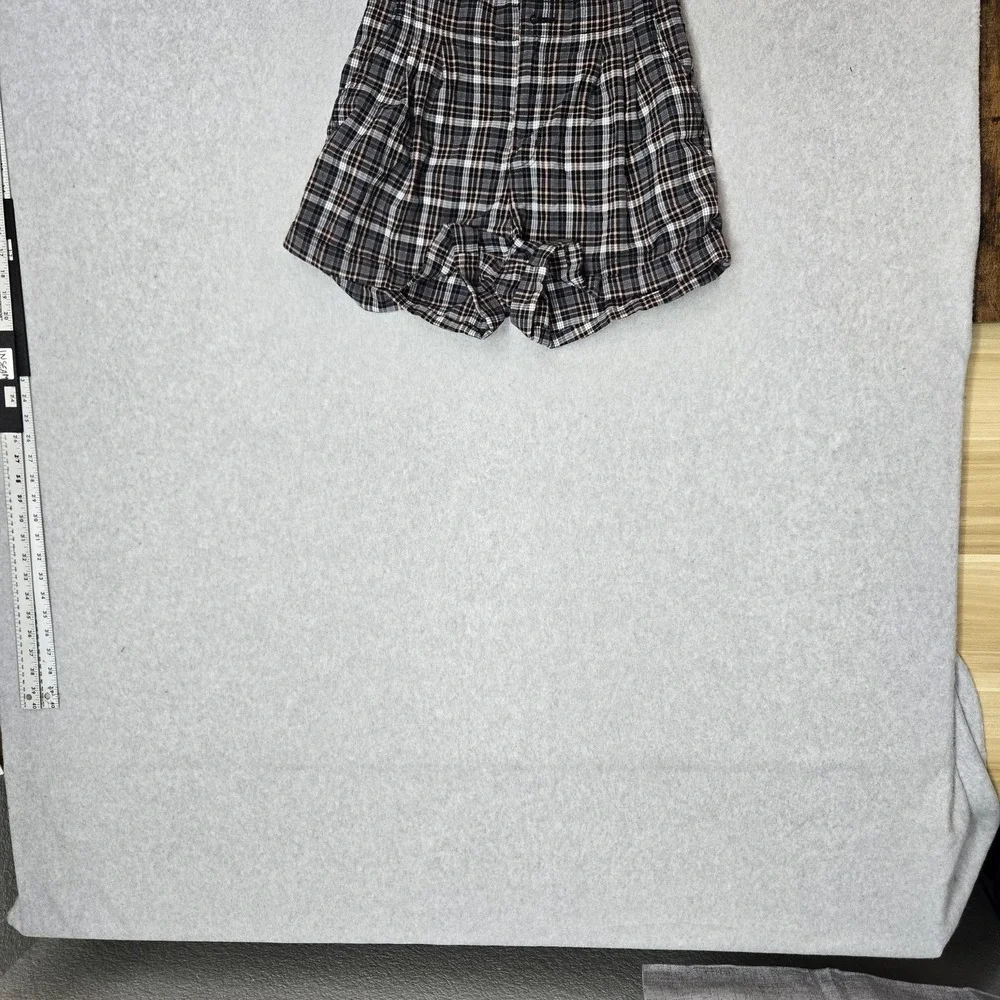 American Eagle Outfitters Women Shorts 10 Black Sleepwear Plaid Pajama Shorts